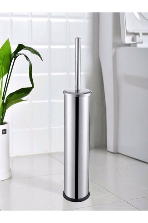 Paslanmaz Banyo Seti 5lt Çöp Kovası Ve Mikro Wc Fırçası - 1