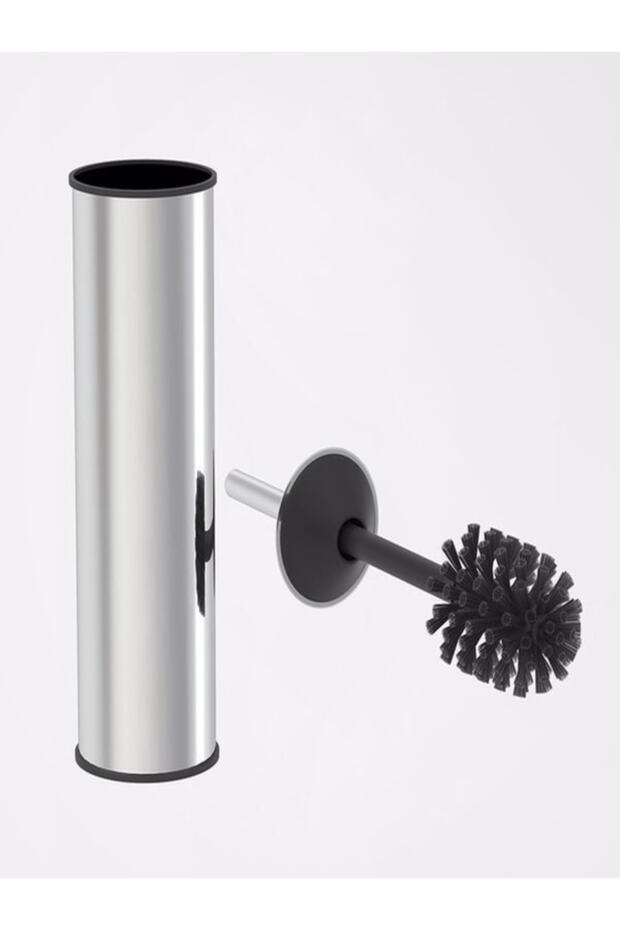 Paslanmaz Banyo Seti 5lt Çöp Kovası Ve Mikro Wc Fırçası - 4