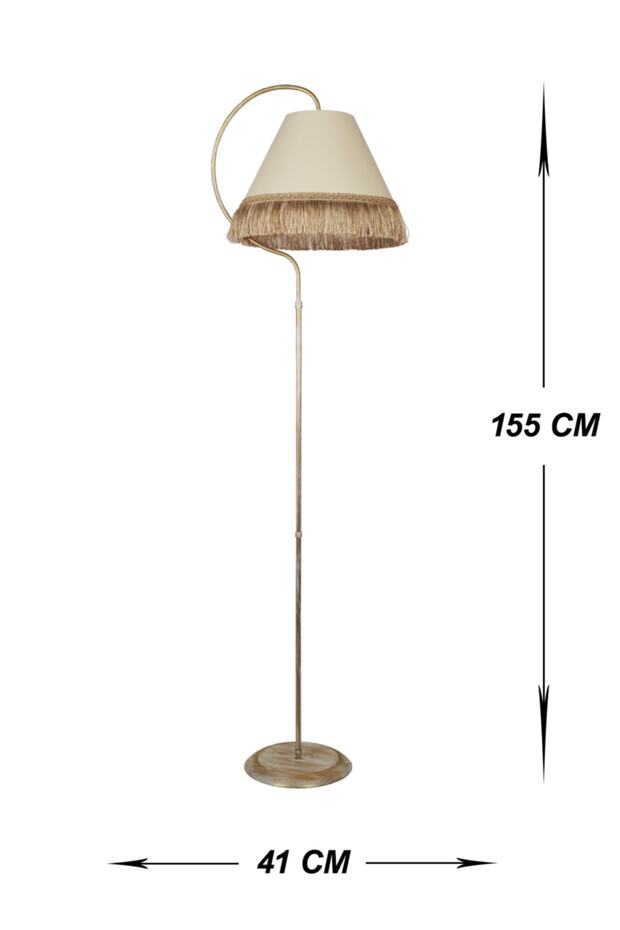 Aydınlatma Lambader Çise Krem Sarı Patine (açık Krem Püsküllü Şapka) Dekoratif - 3