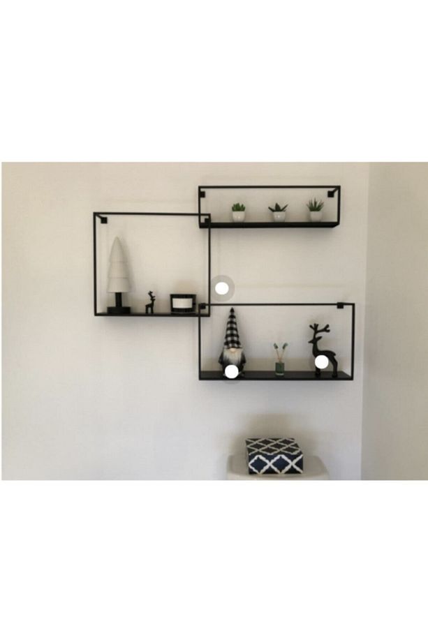 Iskandinav Metal Geçmeli Duvar Rafı 3‘lü Set Ws-201 - 7