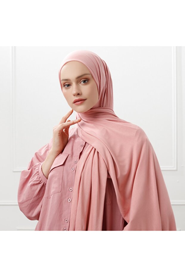 شال قطني ممشط بلون مسحوق - 1