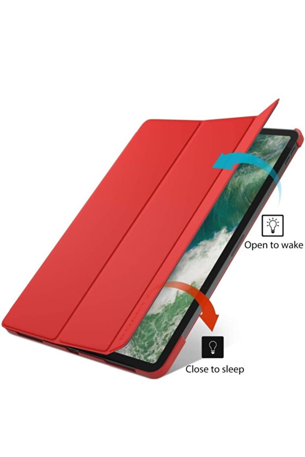 Apple Ipad Pro 11 4. Nesil Kılıf Pu Deri Smart Standlı Case A2435 A2759 A2761 A2762 Koyu Pembe - 4