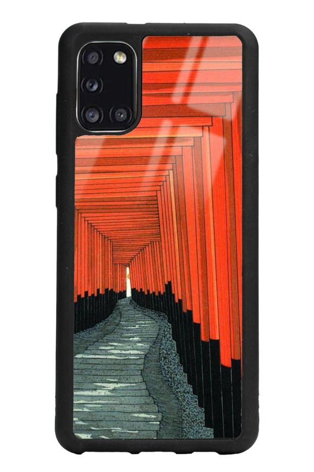 Glossy Phone Case for Samsung A31 with Pastel Windows Design