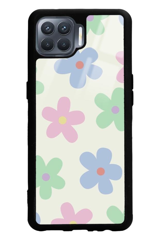 Oppo Reno 4 Lite Glossy Phone Case with Nude Flower Design