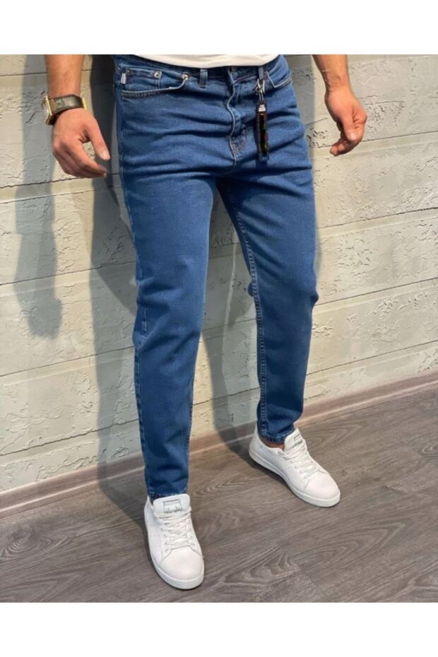 Men's Blue Boyfriend Jeans Lycra Denim Pants