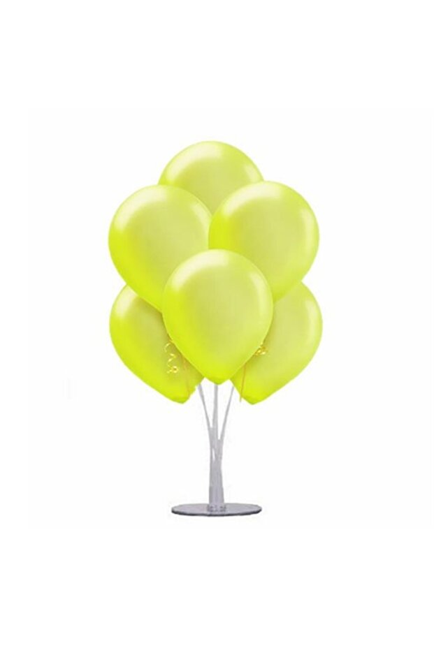 1 Piece Metalic Yellow Footed Balloon Stand with 7 Balloons