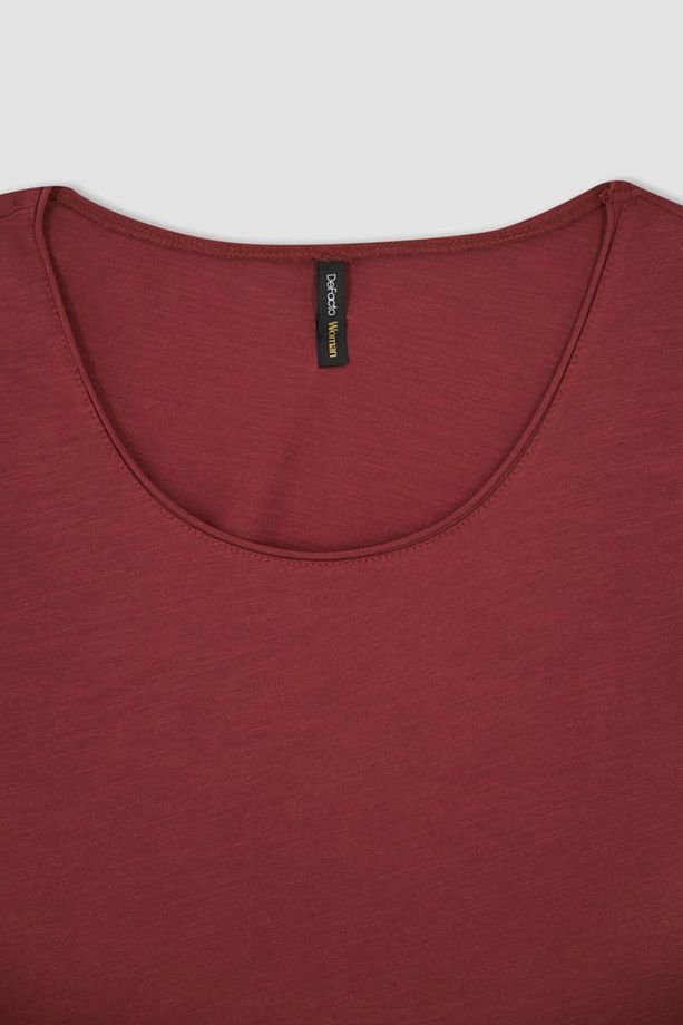 Regular Fit Bisiklet Yaka Kısa Kollu %100 Pamuk Tişört - 6