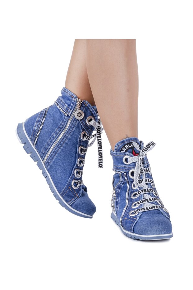 Kadın Mavi Kot Bot - 1
