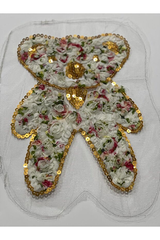 21x15 Teddy Bear Embossed Tulle Applique Patch Emblem