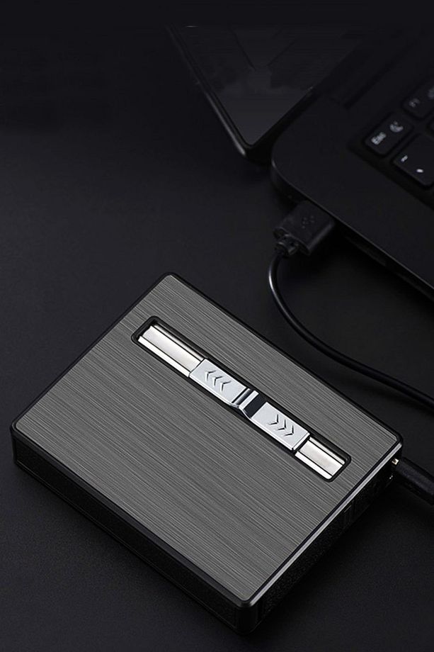 Usb Şarjlı Elektronik ve Normal Gazlı Turbo Çakmak Sigara Muhafaza Kutusu Bozkurt Baskılı - 6