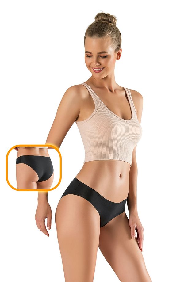 Kadın Siyah Slip Külot Dikişsiz Lazer Kesim Iz Yapmaz Toparlayıcı Slikonlu - 1