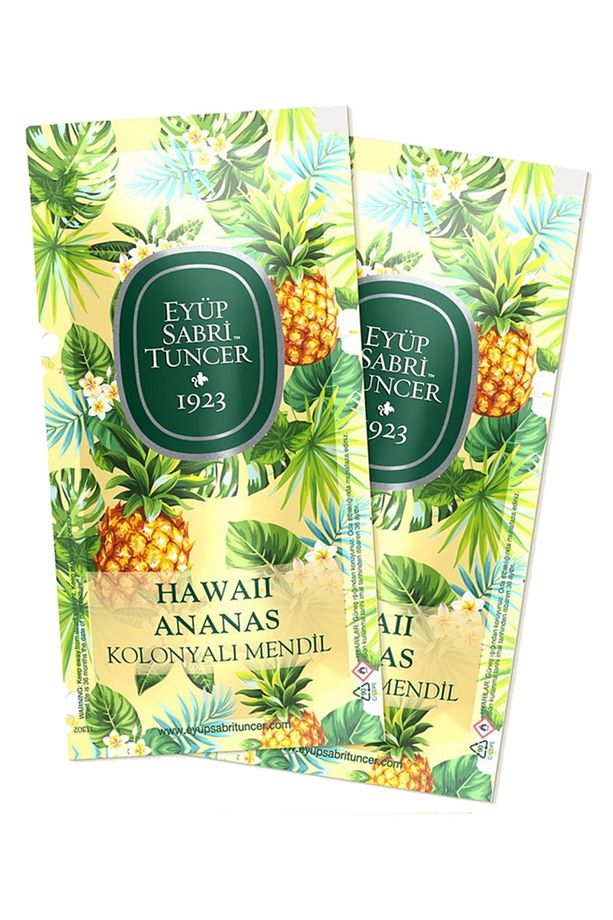 Hawaii Ananas Tekli Kolonyalı Mendil 50 Adet (küçük Boy) - 1