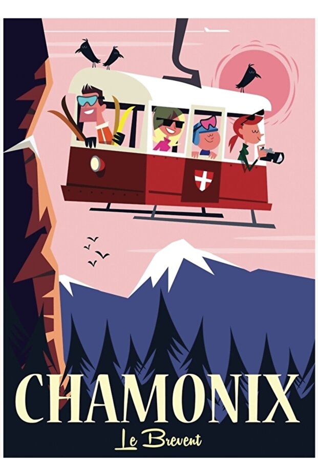 Chamonix Poster Table Wooden Poster Decorative