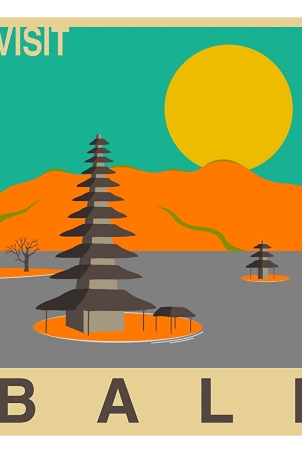 Visit Bali Table Wooden Poster Decorative