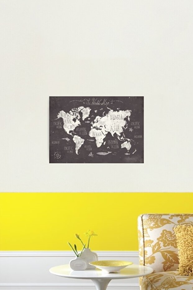 World Map Table Wooden Poster Decorative - 2
