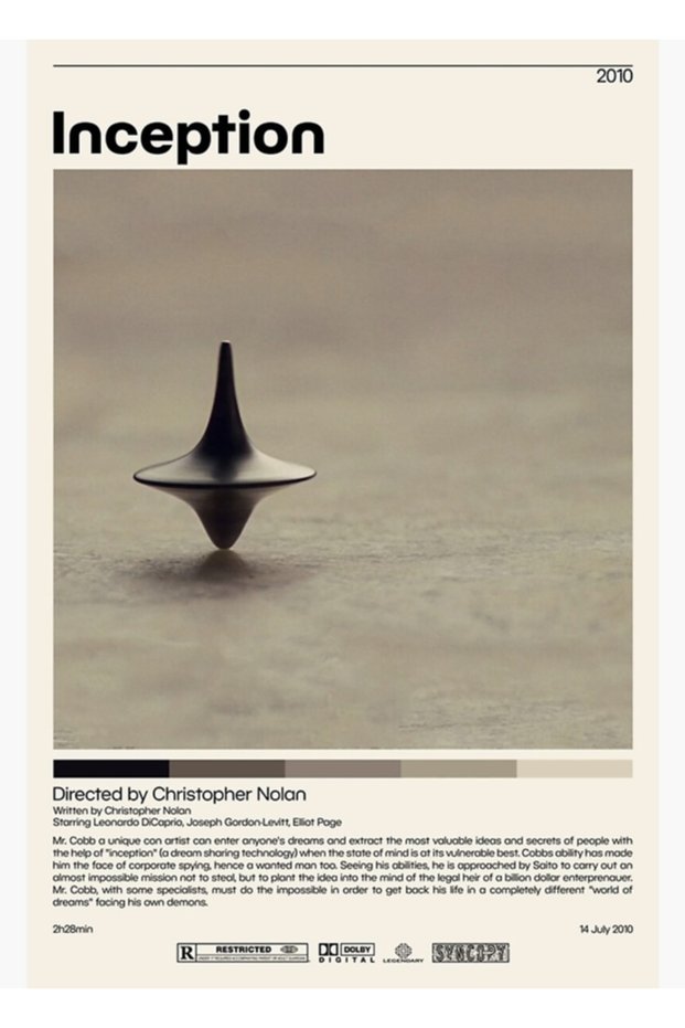 Inception | Christopher Nolan, Tablo Ahşap Poster Dekoratif
