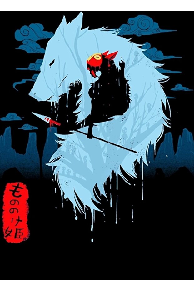 Wolf Painting Wooden Poster Decorative