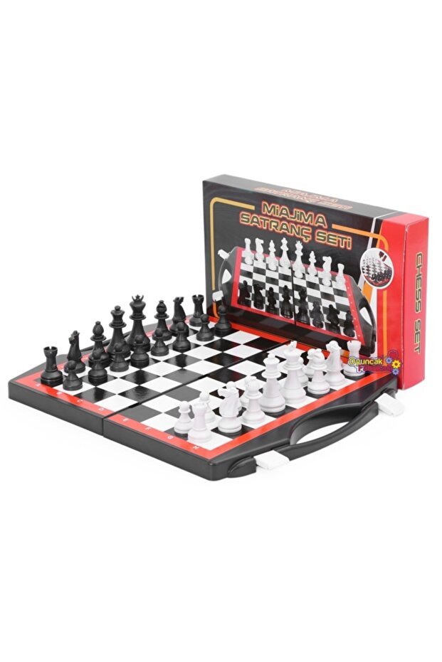 مجموعة شطرنج كبيرة الحجم من نوع المدرسة مع حقيبة - 1