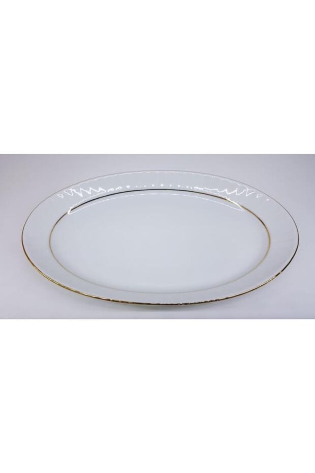 Güral Porcelain Gilded Boat Plate 3 Pieces 25cm Sf25ck