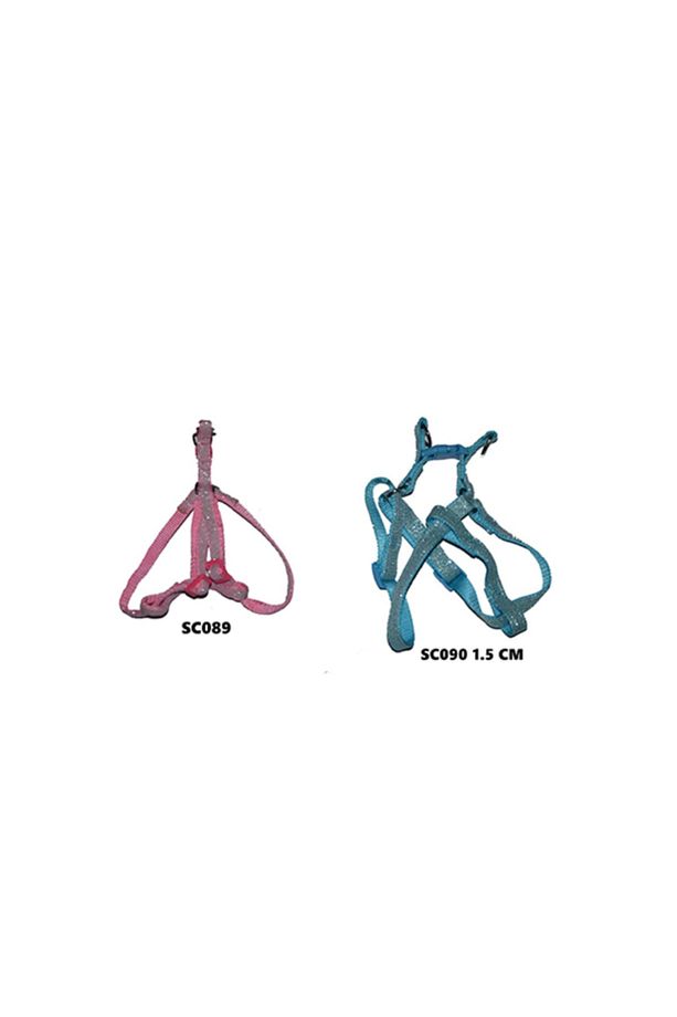 Sc090 Simli Pembe Göğüs Tasması 1,5 Cm - 2