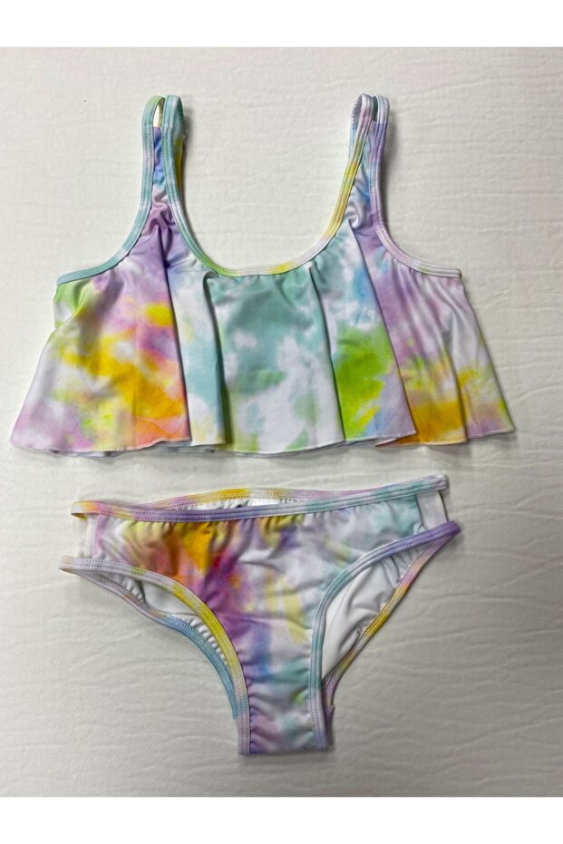 Girl's Tie-Dye Patterned Bikini
