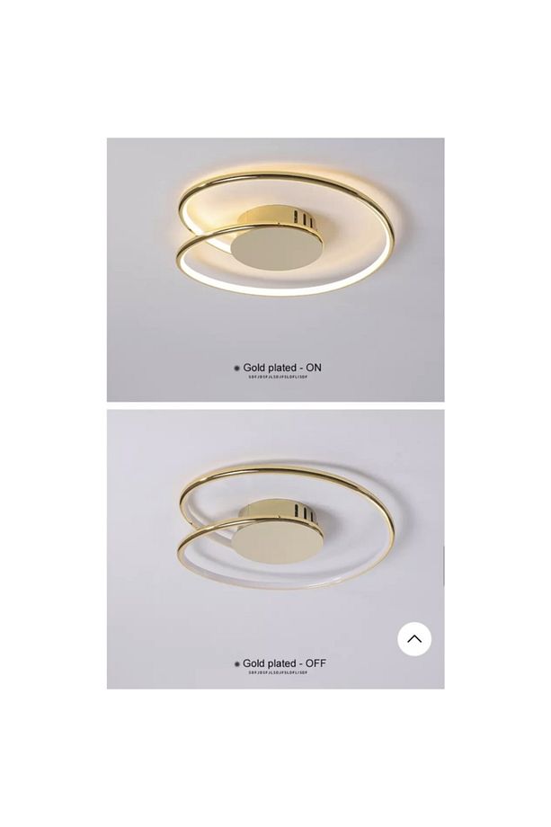 Luxury Plafonyer Tavan Led Avize Gold Sarı Büyük Boy Ledli Avize - 2
