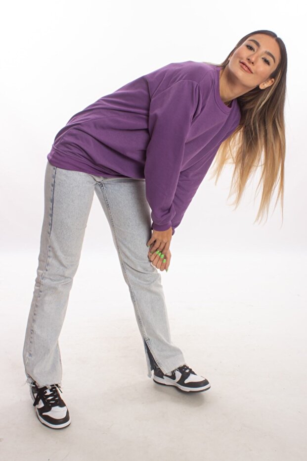 Kadin Mor Basic Oversize Sweatshirt - 3