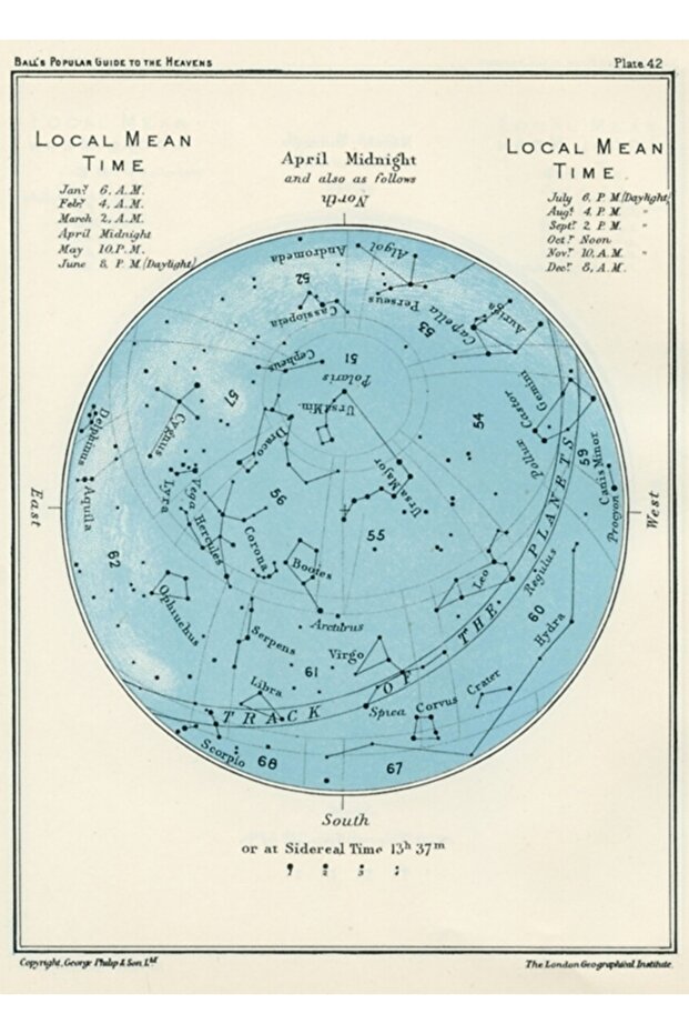 Star Map Hearth Midnight Table Wooden Poster Decorative