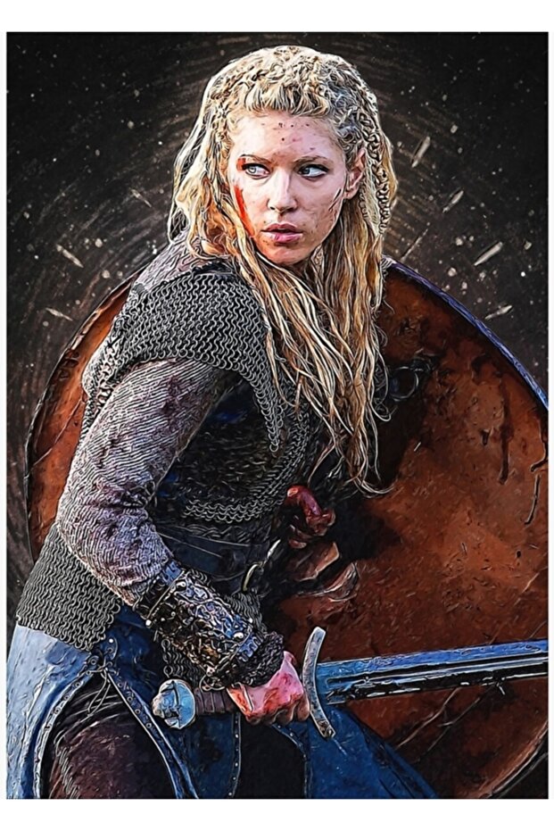 Lagertha Painting Wooden Poster Decorative