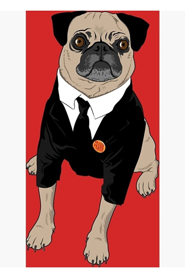 Frank the Pug Painting Wooden Poster Decorative