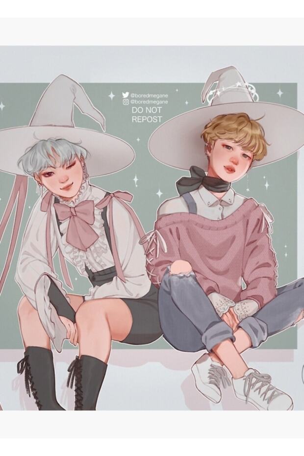 Yoonmin Witches Painting Wooden Poster Decorative Code3316
