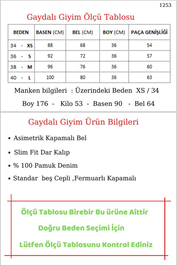 Kadın Acık Mavi Denim Kot Şort Asimetrik Kapamalı Fermuarlı Jeans Şort Etek / Bermuda - 6