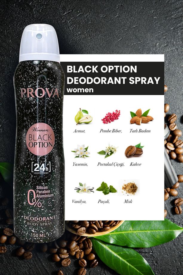 Black Option Kadın Deodorant 150 ml 3 Adet - 4