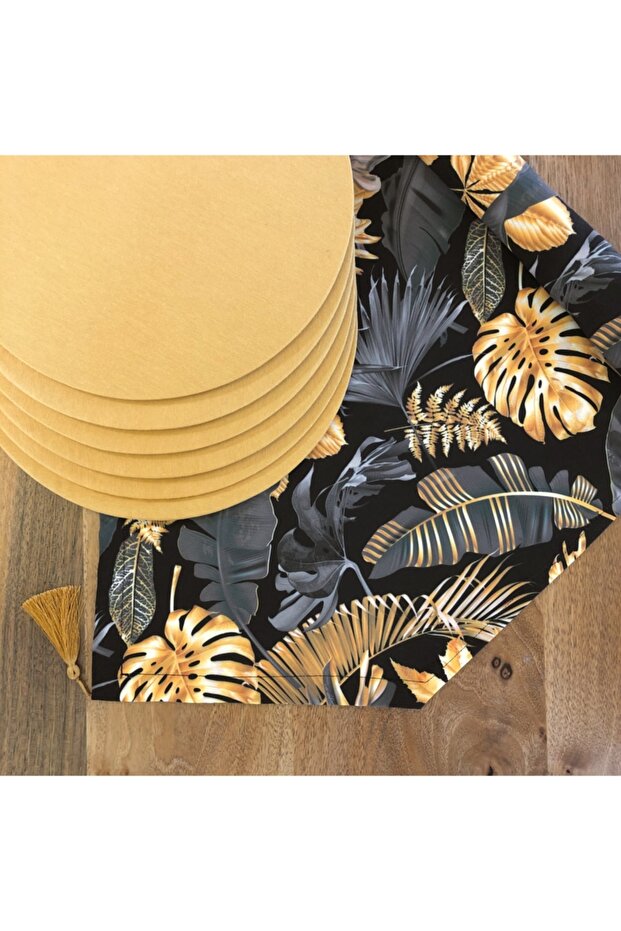American Service, 6-Piece Charger and Runner Gold Leaf