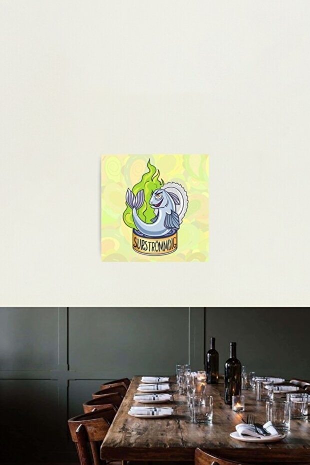 Isveççe Surströmming Tablo Ahşap Poster Dekoratif - 2