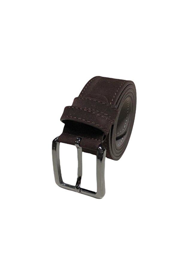 Unisex Brown Suede Sports Belt 4cm