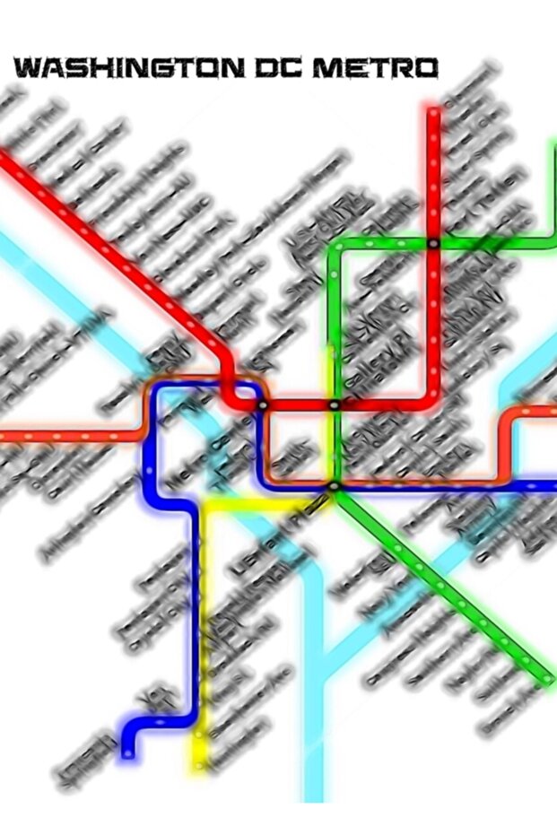 Washington Dc Subway Map Table Wooden Poster Decorative
