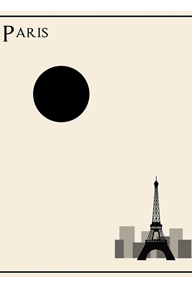 Paris Minimalist Travel Poster - Beige Version Table Wood Poster Decorative