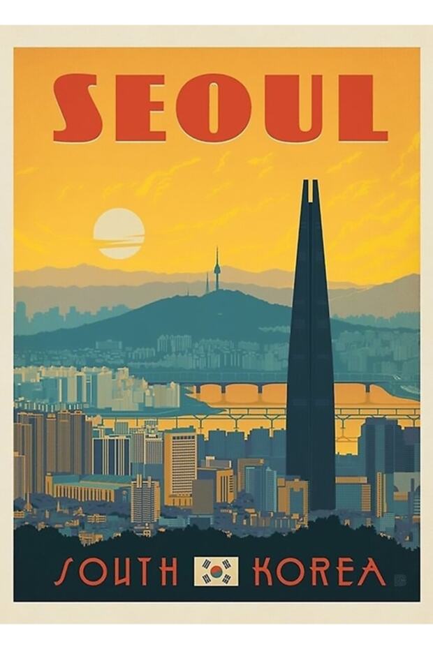 Seul - Güney Kore Tablo Ahşap Poster Dekoratif - 1