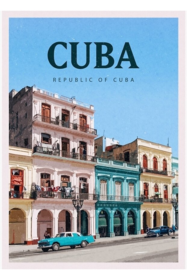 Visit Cuba Painting Wooden Poster Decorative