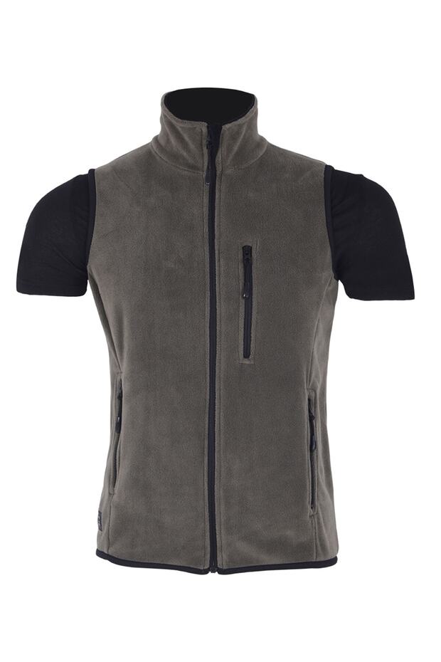 Men's Khaki Fleece Sports Vest