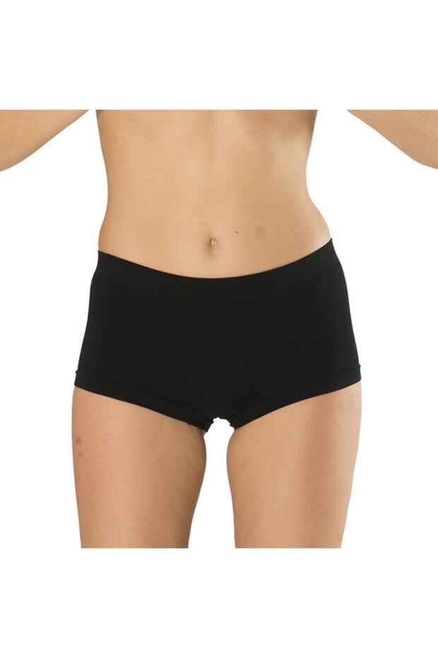 Women's Seamless Boxer Soft Textured Bamboo Black - Flexible Underwear & Women's Seamless Boxer 1231300