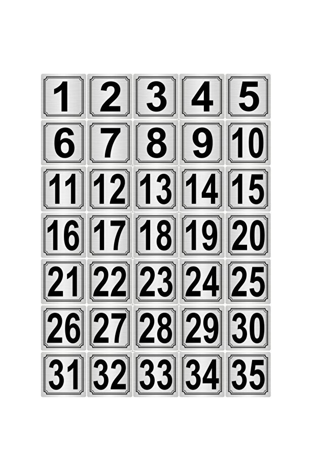 Silver Color Metal Number 10cmx10cm 35 Pieces