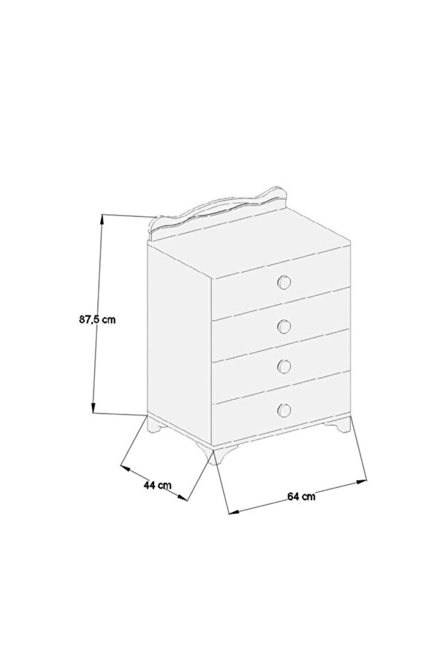 4 Çekmeceli Sifonyer Mavi - 4