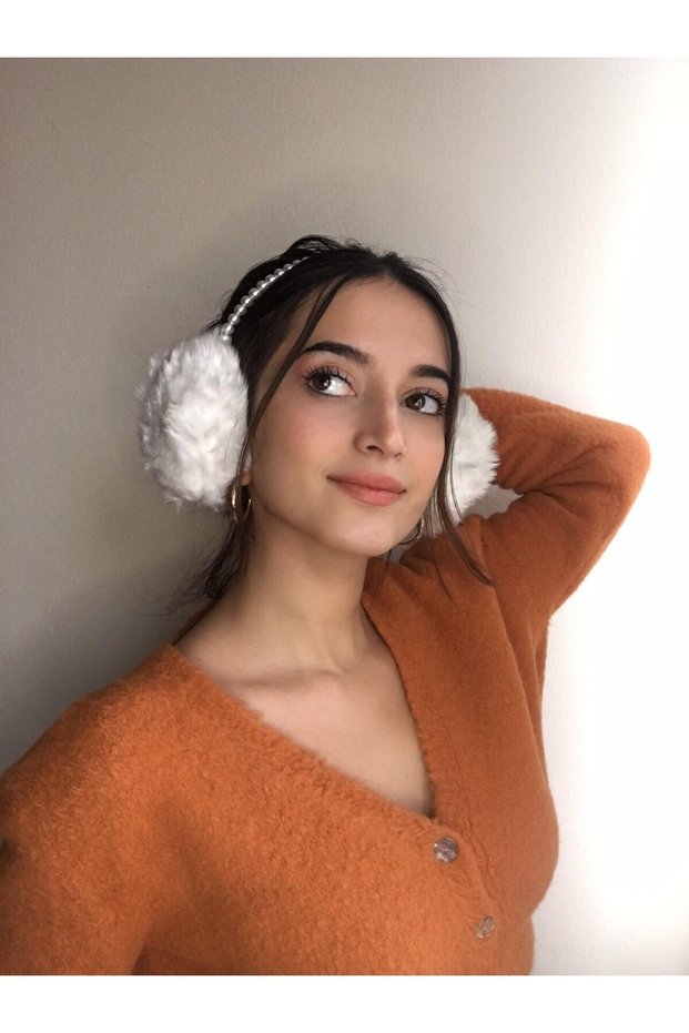 Winter Pearl Feather Women's Ear Warmer