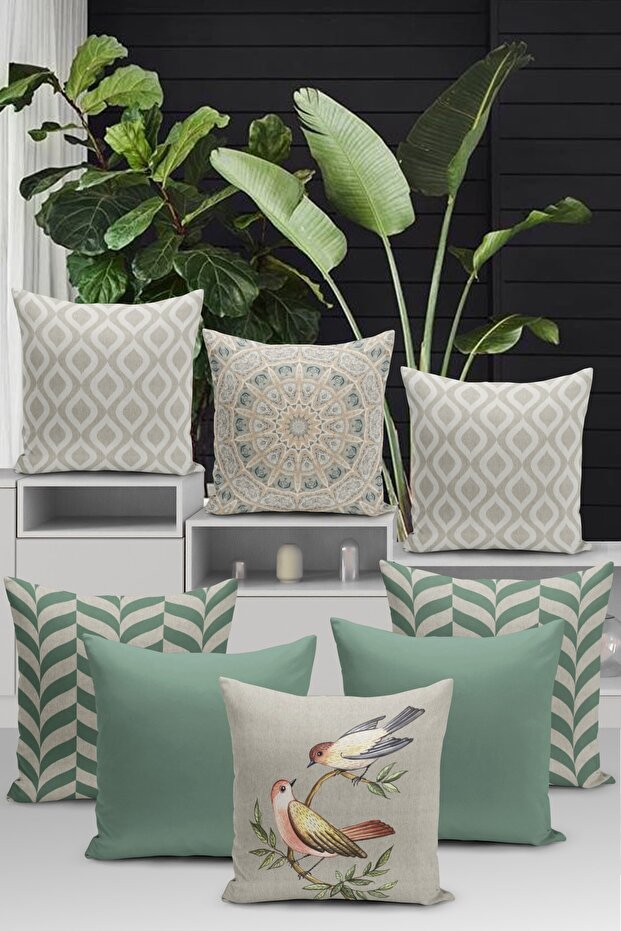 8li Çift Taraflı Kırlent Kılıf Seti Ktl20-set8-27 - 1