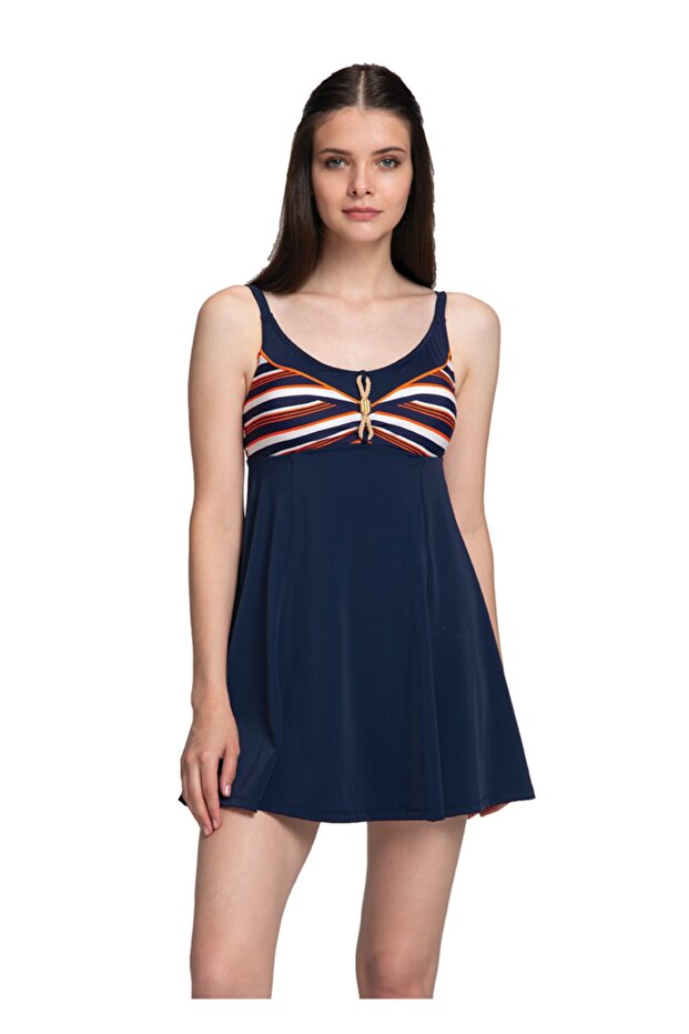 Turuncu 20615My Luplu Elbiseli Mayo - 1