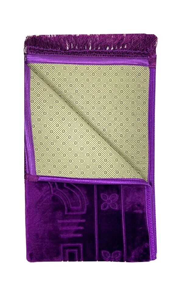 Mor Sade Kalın Peluş Seccade - 2