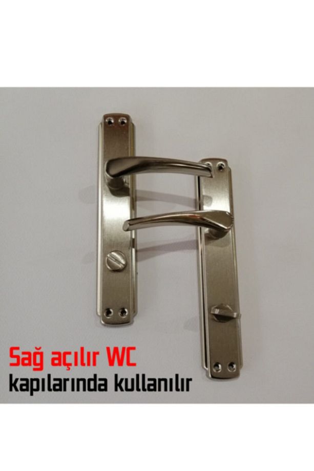 Bravo Nikel Saten Aynalı Wc Kapı Kolu - Sağ Açılır Wc Kolu - 1
