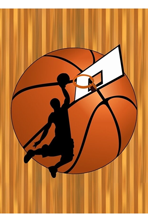 ملصق ديكور خشبي للاعب كرة السلة من Dunk Dunk